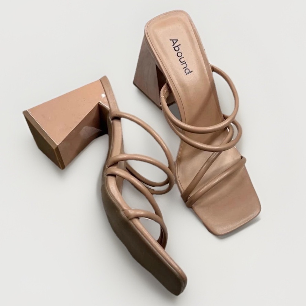 Abound Nude Strappy Block Heel Sandals